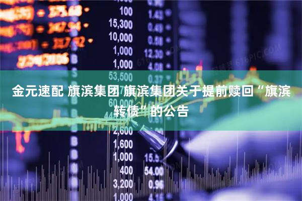 金元速配 旗滨集团 旗滨集团关于提前赎回“旗滨转债”的公告